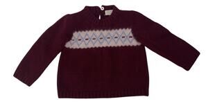 Nanos Baby Sweater with Button Closure Sz 12m Wool/angora Blend Maroon